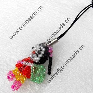 Mobile Decoration, Glass beads, Chain: about 6cm long, Pendant about:25x35mm, Sold by PC