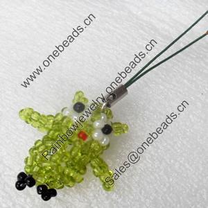 Mobile Decoration, Glass beads, Chain: about 6cm long, Pendant about:32x31mm, Sold by PC