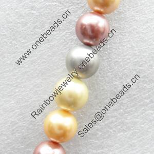 South Sea Shell Beads, Round, 8mm, Hole:Approx 1mm, Sold per 16-inch Strand