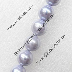 South Sea Shell Beads, Round, 6mm, Hole:Approx 1mm, Sold per 16-inch Strand