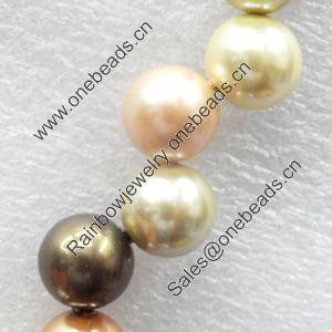 South Sea Shell Beads, Round, 16mm, Hole:Approx 1mm, Sold per 16-inch Strand