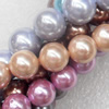 South Sea Shell Beads, Mixed color, Round, 6mm, Hole:Approx 1mm, Sold per 16-inch Strand