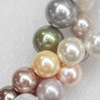 South Sea Shell Beads, Mixed color, Round, 6mm, Hole:Approx 1mm, Sold per 16-inch Strand
