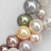 South Sea Shell Beads, Mixed color, Round, 8mm, Hole:Approx 1mm, Sold per 16-inch Strand