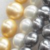 South Sea Shell Beads, Mixed color, Flat Round, 12mm, Hole:Approx 1mm, Sold per 16-inch Strand