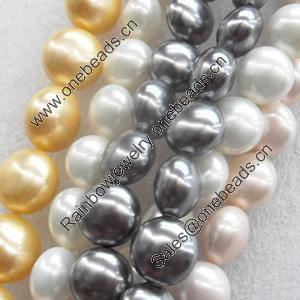 South Sea Shell Beads, Mixed color, Flat Round, 12mm, Hole:Approx 1mm, Sold per 16-inch Strand