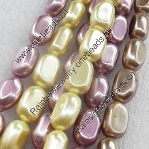 South Sea Shell Beads, Mixed color, 12-10x15mm, Hole:Approx 1mm, Sold per 16-inch Strand