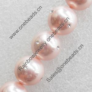 South Sea Shell Beads, Round, 10mm, Hole:Approx 1mm, Sold per 16-inch Strand