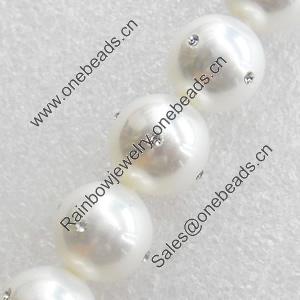 South Sea Shell Beads, Round, 8mm, Hole:Approx 1mm, Sold per 16-inch Strand