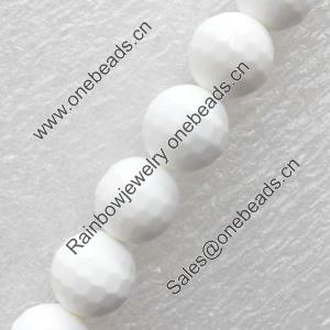 South Sea Shell Beads, 128Facets, 12mm, Hole:Approx 1mm, Sold per 16-inch Strand