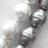 South Sea Shell Beads, Oval, Mixed color, 27x30mm, Hole:Approx 1.5mm, Sold per 16-inch Strand