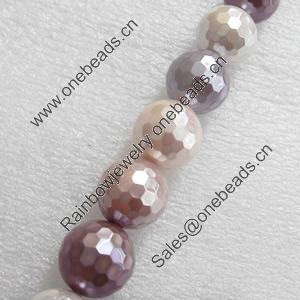 South Sea Shell Beads, 128Facets, 12mm, Hole:Approx 1mm, Sold per 16-inch Strand