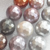 South Sea Shell Beads, Mixed color, 128Facets, 10mm, Hole:Approx 1mm, Sold per 16-inch Strand