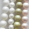 Crapy Exterior South Sea Shell Beads, Mixed color, Round, 6mm, Hole:Approx 1mm, Sold per 16-inch Strand