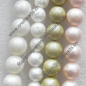 Crapy Exterior South Sea Shell Beads, Mixed color, Round, 12mm, Hole:Approx 1mm, Sold per 16-inch Strand