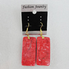 Resin Earrings, Rectangle 44x20mm, Sold by Group