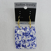 Resin Earrings, Rectangle 44x20mm, Sold by Group