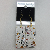 Resin Earrings, Rectangle 44x20mm, Sold by Group