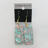 Resin Earrings, Rectangle 44x20mm, Sold by Group