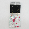 Resin Earrings, Rectangle 47x16mm, Sold by Group
