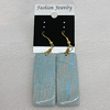 Resin Earrings, Rectangle 47x16mm, Sold by Group