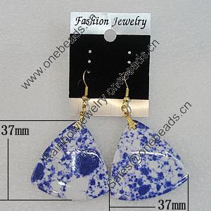 Resin Earrings, Triangle 37x37mm, Sold by Group