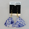 Resin Earrings, Triangle 37x37mm, Sold by Group