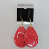 Resin Earrings, Teardrop 43x33mm, Sold by Group