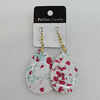 Resin Earrings, Teardrop 43x33mm, Sold by Group