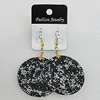 Resin Earrings, Flat Round 40mm, Sold by Group