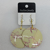 Resin Earrings, Flat Round 40mm, Sold by Group
