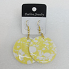 Resin Earrings, Flat Round 40mm, Sold by Group