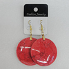 Resin Earrings, Flat Round 40mm, Sold by Group