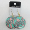 Resin Earrings, Flat Round 40mm, Sold by Group