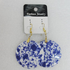 Resin Earrings, Flat Round 40mm, Sold by Group