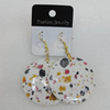 Resin Earrings, Flat Round 40mm, Sold by Group