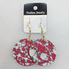 Resin Earrings, Flat Round 40mm, Sold by Group