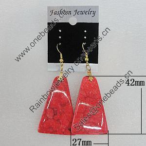 Resin Earrings, Trapezia 42x27mm, Sold by Group