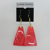 Resin Earrings, Trapezia 42x27mm, Sold by Group