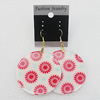 Resin Earrings, Flat Round 50mm, Sold by Group