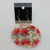 Resin Earrings, Flat Round 50mm, Sold by Group