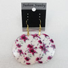 Resin Earrings, Flat Round 50mm, Sold by Group