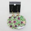 Resin Earrings, Flat Round 50mm, Sold by Group