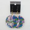 Resin Earrings, Flat Round 50mm, Sold by Group