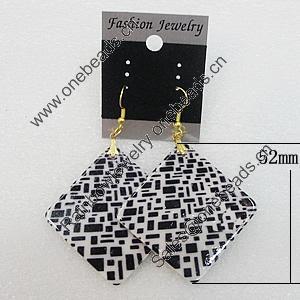 Resin Earrings, Diamond 52mm, Sold by Group