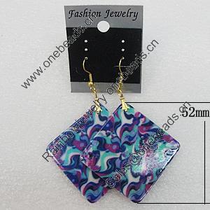 Resin Earrings, Diamond 52mm, Sold by Group