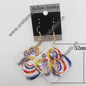 Resin Earrings, Diamond 52mm, Sold by Group