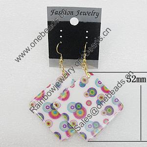 Resin Earrings, Diamond 52mm, Sold by Group