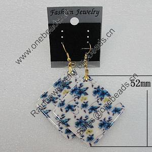 Resin Earrings, Diamond 52mm, Sold by Group