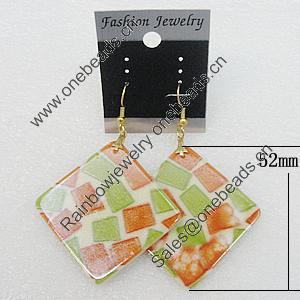 Resin Earrings, Diamond 52mm, Sold by Group